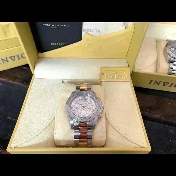 INVICTA SPEEDWAY PAVE DIAMOND, SS/GOLD WATCH  - Picture 4 of 6